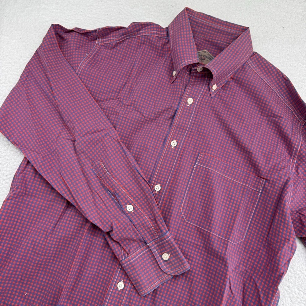 Bills Khakis Shirt Men XL Blue Orange Plaid Long Sleeve Button Down Front Pocket